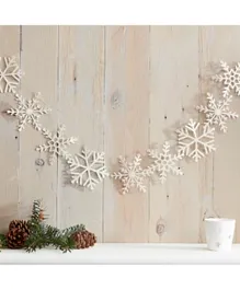 Ginger Ray Let It Snow Glitter Snowflake Garland - White