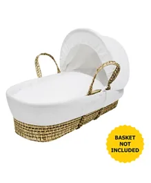 Kinder Valley Waffle Moses Basket Bedding Set - White