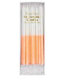 Meri Meri Glitter Dipped Candles Pack of 16 - Coral
