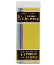 Unique Pastel Tissue Sheets Pack of 10 - Multicolour