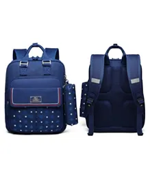 Sambox Star Kids School Bag With Pencil Case Star Navy - 15.7 inches