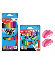 Maped Color Pencils + Crayons + Sharpener - Multicolor