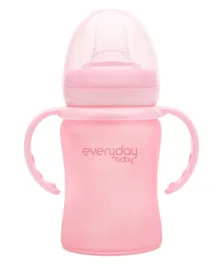 Everyday Baby Glass Sippy Cup Shatter Protected Rose Pink - 150mL