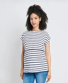JoJo Maman Bebe Maternity & Nursing Double Layer Top - White