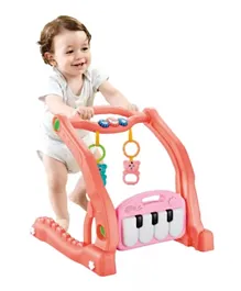 Qichunying toys 3 in 1 Multifunction Piano and Fitness Rack Walker For Children - Pink