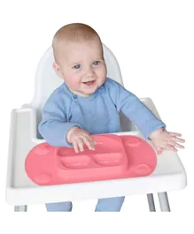 EasyTots Silicone Portable Baby Divided Suction Tray - Pink