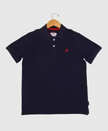 Beverly Hills Polo Club Logo Embroidered Polo - Navy Blue