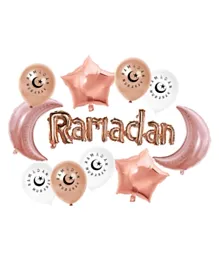 Eid Party Rose Gold Ramadan Foil Balloon Set