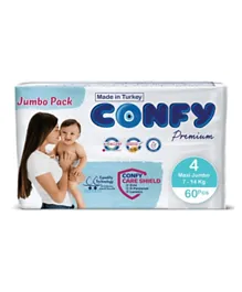 Confy Premium  Baby Diapers Jumbo Single Pack  Maxi size 4  - 60 Pieces