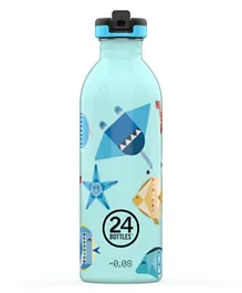 24 Bottles Stainless Steel Reusable Water Bottle Sea Friends Blue - 500ml