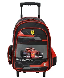Ferrari Trolley School Bag Car Print Black - 18 Inches
