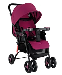 Baby Plus Stylish Stroller Cum Pram - Maroon