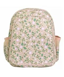حقيبة ظهر معزولة من أ ليتل لوفلي كومباني بنقوش الزهور الوردية - 12 بوصة