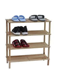 رف أحذية خشبي من فيلينجز بـ 4 طبقات - طبيعي