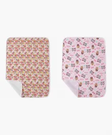 Star Babies Reusable Changing Mat Printed Pink & Flower Pink - Pack of 2