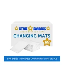 Star Babies Disposable Changing Mat Pack of 60 + 2 Strawberry Shortcake Hand Sanitiser 85ml each - White