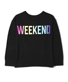 The Children's Place Rainbow Weekend Graphic T-Shirt - Black