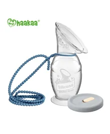Haakaa Silicone Breast Pump with Cap - Bluestone