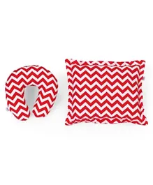 Babyhug Rectangle Supporter & Rectangular Pillow Set Chevron Print - Red