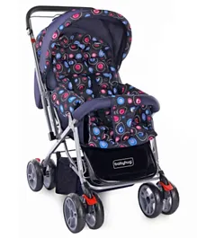 Babyhug Comfy Ride Stroller With Reversible Handle - Dark Navy Blue