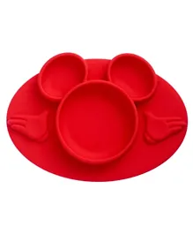 Disney The First Years Mickey Silicone Feeding Bowl With Mat - Red