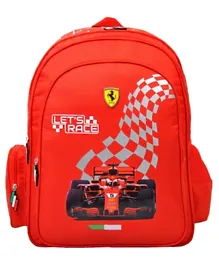 Ferrari School Bag Car Print Red - 18 Inches