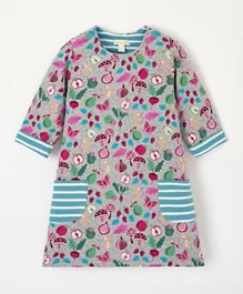 JoJo Maman Bebe Vegetable and Mouse A Line Dress - Multicolor