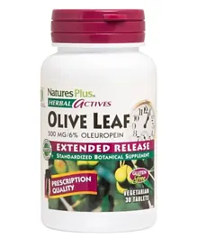 Natures Plus Herbal Actives Olive Leaf Botanical Supplement - 30 Vegetarian Tablets