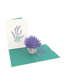 بطاقة معايدة بتصميم مزهرية اللافندر من جنريك - متعددة الألوان