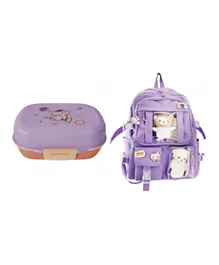 Star Babies Backpack With Lunch Box Combo Pack Lavender - 10 Inches