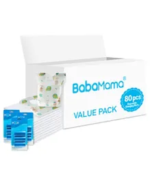 Babamama Combo of Changing Mat  Bib   Blue Dispenser Refill Rolls Nappy Bags - Value Pack of 3