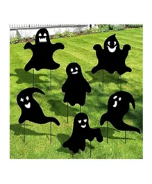 Brain Giggles Halloween Decorations Ghost Outdoor Yard Signs - 6 Pieces