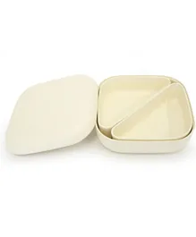 Ekobo Go Square Bento Lunch Box - White + White Compartments