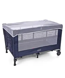 Babyhug Keep Me Close 2 in 1 Playpen Cum Baby Cot With Mosquito Net  - Navy Blue