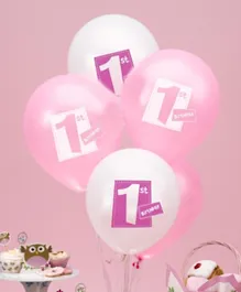 Neviti 1st Birthday Balloons Pink - Pack of 8