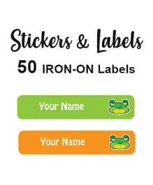 Ladybug Labels Personalised Name Iron-On Labels Frog - Pack of 50