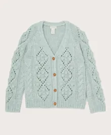 Monsoon Children Cable Knit Cardigan - Green