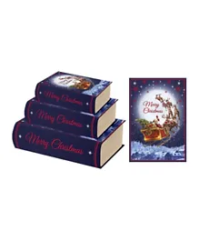 Homesmiths Christmas Book Box Flying Santa  - Pack of 3