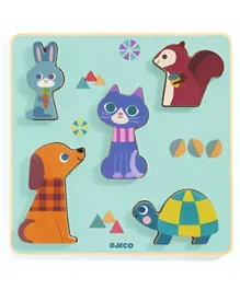 Djeco Wooden Multicolor Puzzle - 6 Pieces