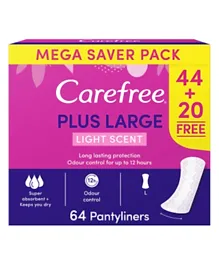 Carefree Plus Large Light Scent Panty Liners Megapack - 64 Pieces