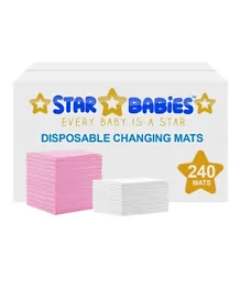 Star Babies Disposable Changing Mats Pack of 240 - Lavender/Pink