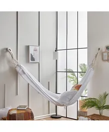 HomeBox Bliss Cotton Hammock with Cotton Rope and Metal Loop