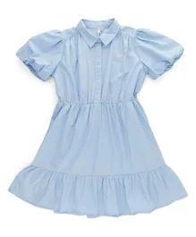 فستان بياقة من ليتل بيسز - أزرق كنتاكي
