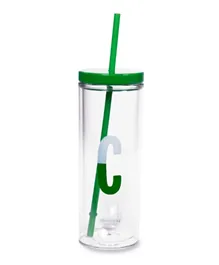 Kate Spade Initial Tumbler With Straw Sparks Of Joy Letter C - 590mL