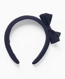 Zippy Fabric Headband With Bow - Dark Blue