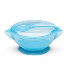 Nuvita Feeding Bowl With Lid, Spoon & Suction Cup - Blue