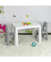 HomeBox Iris Delta Kids' 2 Seater Table Set, Durable Plastic, Space-Saving Design, for 3+ Years