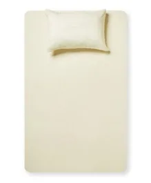 Rahalife Microfiber Fitted Bedsheet Set Twin Size - Beige