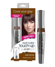 Cover Your Gray Dark Brown Waterproof Color Touch-Up Brush - 15g