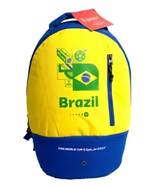 FIFA 2022 Brazil Country Sports Backpack Yellow And Blue - 17 Inches